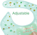 Amplim Baby Feeding Bib (3-Pack) Toddler/Baby Bibs for Eating. Waterproof, Adjustable, Lightweight. Eco-friendly PEVA material. BPA, Lead, Phthalate, Cadmium free by TinyTreasures Baby Boutique