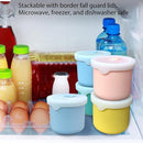 8.5 OZ Silicone Food Storage Containers, Baby Food Storage Jars with Airtight Lids and Snack Cup Lid, Freezer, Microwave and Dishwasher Safe, Reusable Snack Containers for Kids, Infant, Toddler, 4 Pcs by TinyTreasures Baby Boutique