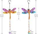 Crystal Dragonfly Suncatchers for Christmas, 2 Pack Dragonfly Sun Catcher for Windows Hanging, Stained Glass Dragonfly Ornament for Outdoor Home Decor by GreenHaven Gardens