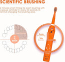 Kids Sonic Electric Toothbrush, Rechargeable Smart Toothbrush for Children Age 3-12, 2 Mins Timer, 6 Modes, 6 Brush Heads, Wall-Mounted Holder by TinyTreasures Baby Boutique