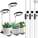 Plant Grow Light, 48 LEDs Full Spectrum Grow Light for Indoor Plants, Height Adjustable Small Halo Light with Base, 3 Optional Spectrums, Auto Timer 3/9/12Hrs, 10 Brightness, 3 Pack by GreenHaven Gardens