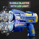 Rechargeable Blue Shark Bubble Guns for Kids, LED Light Up Bubble Machine Blower with 2 Bottles Bubble Refill Solution for Kids, Bubble Makers Blaster for Toddlers, Summer WeddingToys Gift by TinyTreasures Baby Boutique