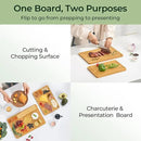 Chopping Board 2-Pcs Natural Bamboo Cutting Board With Juice Channels & Knife-Friendly Finish For Versatile Kitchen Use, Ideal Charcuterie & Chopping Multi-Use by CozyNest Decor