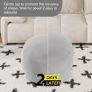 MeMoreCool Round Stuffed Pouf Ottoman Foot Rest, Floor Pouf Foot Stool with Soft Foam Chunk Filling, Small Round Ottoman Footstool Circle Footrest for Living Room, Light Grey by CozyNest Decor