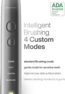 Aquasonic Vibe Series Ultra-Whitening Toothbrush – ADA Accepted Electric Toothbrush - 8 Brush Heads & Travel Case – 40,000 VPM Motor & Wireless Charging - 4 Modes w Smart Timer – Charcoal Metallic by CozyNest Decor