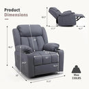 Rocker Swivel Recliner Chair for Adults, Overstuffed Large Manual Recliner Glider with Massage and Heat, Comfy Soft Fabric Living Room Reclining Sofa Chair(Technical Grey) by CozyNest Decor