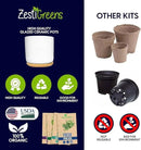 Deluxe Ceramic Indoor Herb Kit 4 Set. Variety Herbs for Indoor & Outdoor – Get Growing with Pots, Potting Soil for Window Herb Garden. (Ceramic Edition) by GreenHaven Gardens