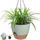 Hanging Planters for Indoor Outdoor Plants, 1 Set Self Watering Hanging Pot with Drainage Holes & Removable Tray (Green-12inch, 12'') by GreenHaven Gardens