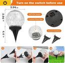 Solar Globe Lights Outdoor Waterproof-Solar Balls-Solar Garden Lights-Solar Orbs for Outside 4 Pack Cracked Glass Ball for Lawn Patio Yard Backyard Decorations, DS-XBQ-1-1-1 by GreenHaven Gardens