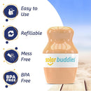 Solar Buddies Sunscreen Applicator - Single Nude - Refillable Roll on Sponge Sunscreen, Suncream & Lotion Applicator For Kids, Adults & Families - Holds 3.4fl oz, Perfect Size for Travel by TinyTreasures Baby Boutique