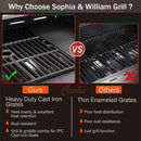Sophia & William 4-Burner Gas BBQ Grill with Side Burner & Porcelain-Enameled Cast Iron Grates, Outdoor Cooking Propane Grills Cabinet Style Garden Barbecue Grill, 46,700BTU, Black by GreenHaven Gardens