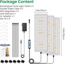 Grow Light, Full Spectrum Under Cabinet Plant Lights for Indoor Growing 3 Panels, Lightweight Plant Light Panel with UL Adaptor, Large Area Illumination 414 LEDs Grow Lamp for Seedlings by GreenHaven Gardens