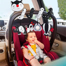 Car Seat Toys, High Contrast Black and White Toy for Infants 0-3 6 12 Months, Musical Black Fox Carseat Toys Stroller Toy for Babies Newborns by TinyTreasures Baby Boutique