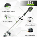 60V Lithium Ion Cordless String Trimmer, 17 Inch Two Speed Brushless String Trimmer with 5.0Ah Battery and Charger by GreenHaven Gardens