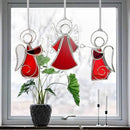 Angel Stained-Glass Sun-Catchers for Window Hangings,3PCS Handmade Stain Glass Angel Suncatchers Ornament for Women,Christmas Tree Decor Memorial Gifts for Mom by GreenHaven Gardens