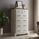 T4TREAM 6 Drawers Dresser Chests for Bedroom, 48" Tall Rustic Chset of Drawers, Wood Dressers Organizer for Bedroom, Living Room,Hallway, Antique White by CozyNest Decor