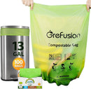 Compostable Bags,Trash bags 13+ gallon tall kitchen, Compostable Trash Lawn & Leaf Yard Waste Bags,Kitchen Compost Trash Bin Compatible,Extra Thick1.01 Mills,Certified by BPI and OK Compost by GreenHaven Gardens