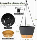 QCQHDU 2 Pack Hanging Planters for Indoor Outdoor Plants, 10 Inch Hanging Baskets Flower Pots with Reservoir Tray & Visible Water-Level by GreenHaven Gardens
