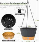 QCQHDU 2 Pack Hanging Planters for Indoor Outdoor Plants, 10 Inch Hanging Baskets Flower Pots with Reservoir Tray & Visible Water-Level by CozyNest Decor