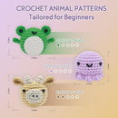 Crochet Kit for Beginners - Knitting Kit for Adults & Kids | Learn to Crochet Animals Frog Octopus Cow with Step-by-Step Video Tutorials by TinyTreasures Baby Boutique