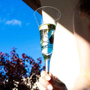 Victoria Barcelona Champagne Flute Set of 2 – 7.5 oz Mouth-Blown Turquoise Sea Glass | Hand-Painted, Gaudí & Murano Inspired | Artistic Unique Gift Ideas for Her or Him by CozyNest Decor