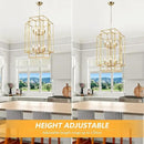 30" Farmhouse Gold Chandelier, 10-Light Foyer Lighting Fixtures, Lantern Tiered Pendant Light Fixtures, Metal Rustic High Ceiling Chandelier for Dining Room Entryway Staircase by CozyNest Decor