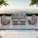 Outdoor Wicker Patio Furniture Set - 5 Piece Patio Conversation Set with 2 Wicker Swivel Rocker Chairs,2 Rattan Ottoman and 1 Couch,Thick Cushions,Deep Seating,Wide Armrest(Brown/Grey) by CozyNest Decor