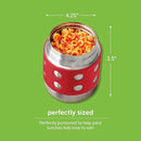 LunchBots Thermal 8 oz Triple Insulated Thermos - Hot 6 Hours or Cold 12 Hours - Leak Proof Thermos Soup Jar - All Stainless Interior - Navy Lid - Red Dots by TinyTreasures Baby Boutique