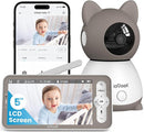 ieGeek Baby Monitor with 2K Camera and Audio - Video Monitor with 5" Screen - Night Vision, Two-Way Talk, Cry & Motion Detection, Temper& Humidity Sensor, PTZ, Remote Control via Screen and Free APP by TinyTreasures Baby Boutique
