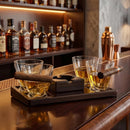 The Wine Savant Cigar Glasses Tray & Ash Tray, 4 Whiskey Cigar Glasses
