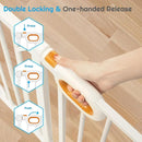 Baby Safety Gate for Stairs 29-33 Inch Wide, Safety House Gate for Baby Pet Gate with Door Pressure Mounting Gates for Kids Toddler Dogs Indoor Stairway Doorway White (30.5'' Tall) by TinyTreasures Baby Boutique