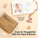 Personalized Baby Hand and Footprint Kit, Quick Dry Clay - Newborn Keepsake Feet and Handprint Kit, Nursery Picture Frame, New Mom Gifts for Baby Showers & Registry (Alpine White) by TinyTreasures Baby Boutique