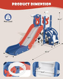 XJD 7 in 1 Toddler Slide, Kids Indoor Slide for Toddlers 12-36 Months, New Upgrade with Golf, Basketball Hoop for Indoor Outdoor Playset,Toddler Playground (Blue Red) by TinyTreasures Baby Boutique