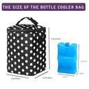 Breastmilk Cooler Bag with Ice Pack Fits 4 Baby Bottles Up to 9 Ounce Insulated Baby Bottle Bag Breast Milk Cooler on The Go with Strap Baby Bottle Cooler Bag for Nursing Mom Daycare or Travel by TinyTreasures Baby Boutique