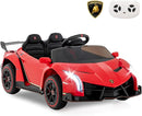 Costzon Ride on Car, Lamborghini Licensed 12V Battery Powered 4WD Sports Car with Remote Control, 3 Speeds, Hydraulic Doors, LED Lights, Towing Wheel, Horn, Music, Electric Vehicle for Kids Aged 3-8 by TinyTreasures Baby Boutique