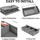 2 Packs Under Bed Storage Containers, Foldable Clothes Draw Organizers with Adjustable Dividers, Handles, Clear Window, Closet Storage Bins for Clothing, Shoes, Blankets by CozyNest Decor