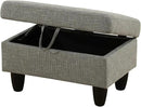 Ottoman Rectangular Storage Ottoman Bench, Flannel Footrest Stool Footstool with Lid for Living Room, Bedroom, Entryway, Gray, 28.5"x19"x17.5" by CozyNest Decor