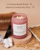 M&SENSE Rose Oud Wood Soy Candles 2 Wick, Large Scented Candles 19.4oz 110 Hour Long Lasting Burn Non Toxic Natural Luxury Aromatherapy Gifts for Women & Relaxing Spa Yoga by CozyNest Decor