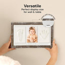 Baby Hand and Footprint Kit - Clay Handprint Keepsake Frame, Newborn Nursery Picture Frame, Personalized New Mom Gifts for Baby Shower & Registry (Barnwood) by TinyTreasures Baby Boutique
