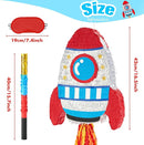 WERNNSAI Rocket Piñata - Rocket Ship Pinata Bundle with Blindfold and Bat Space Birthday Party Decoration for Boys Kids Family Games Piñata Space Ship Theme Party Supplies by TinyTreasures Baby Boutique