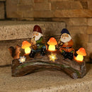 Funny Garden Gnome Statue Solar Powered Mushroom Figurine with Squirrel Gnome Durable Resin Outdoor Decoration for Patio Yard Lawn Ornament Housewarming Gift by GreenHaven Gardens