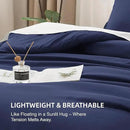 Litanika Navy Blue Comforter Set California King Size, 3 Pieces Cal King Lightweight Solid Bedding Comforter Set, All Season Fluffy Down Alternative Bed Set (104x96In Comforter & 2 Pillowcases) by CozyNest Decor