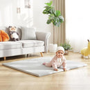 Baby Play Mat 48"x48" – Thick, Non-Slip Foam Mat for Babies and Toddlers. Foldable, Scrubbable, Odorless, and Soft, Ideal for Playpens, Crawling, and Indoor Playtime-Grey by TinyTreasures Baby Boutique