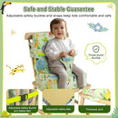 Booster Seat for Kitchen Chair with Backrest & 4 Adjustable Straps, Portable TPU Waterproof & Anti-Scratch Toddler Booster Seat for Dining Table, Removable & Non-Slip Booster SEat for Table by TinyTreasures Baby Boutique