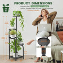 TOSKING 5 Tier Tall Plant Stand Indoor Outdoor, Heavy Duty Corner Shelf for Plants & Decor, Space Saving 3.9FT Metal Flower Pot Stand for Balcony, Garden, Living Room, Patio (Black, 47in) by GreenHaven Gardens