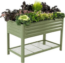 Elevated Raised Garden Bed-V Series, 2' x 4' Garden Beds with Legs & Storage Rack for Patio Porch, 700 Lbs Weight Capacity, Outdoor Planter Boxes for Gardening Herbs Vegetables Flowers, Olive Green by GreenHaven Gardens