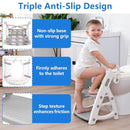 Potty Training Seat: 2 in 1 Design Potty Seat for Toilet & Nursery Step Stool for Sink Potty Training Toilet with Height Adjustable Ladder for Kids of All Ages (Gray) by TinyTreasures Baby Boutique