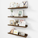 Picture Ledge Shelf, Wood Floating Shelves Set of 4, 24 inch Picture Ledge Shelves, Photo Ledge Nursery Book Shelves Wall Mounted for Living Room Kids' Room Bedroom, Color Walnut by TinyTreasures Baby Boutique