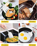 Pack of 2 Silicone Solid Turner, Non Stick Slotted Kitchen Spatulas, High Heat Resistant BPA Free Cooking Utensils, Ideal Cookware for Fish, Eggs, Pancakes(White) by CozyNest Decor