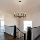 12 Light Black Chandelier Light Fixture, Modern Farmhouse Chandeliers for Dining Room Light Fixture, Metal Candle Pendant Chandelier for Foyer Entryway Stairs Living Room Bedroom Kitchen by CozyNest Decor